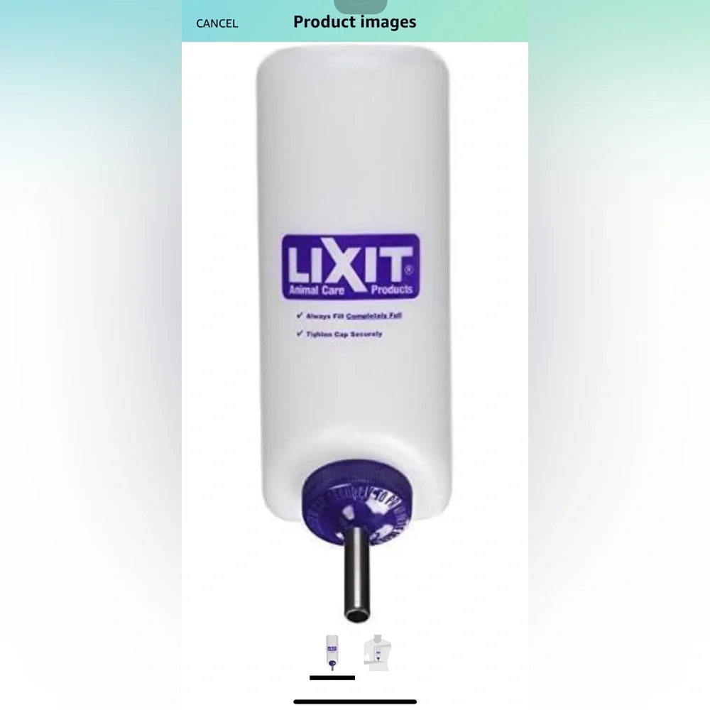 Lixit deluxe rabbit or other small pets water bottle